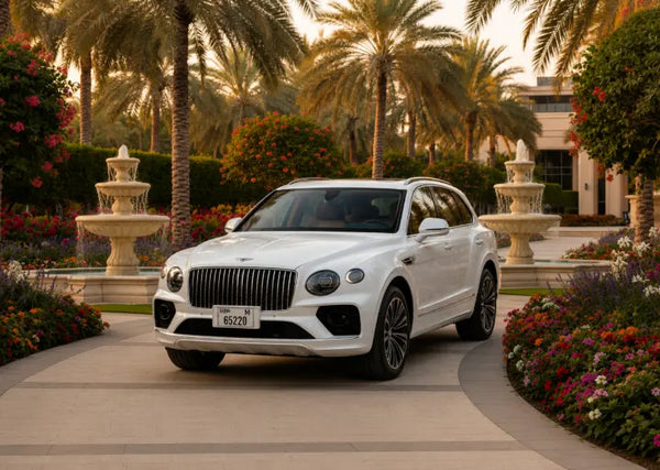 Bentley Bentayga Rental 2024 White - Airport Car Rental in Dubai