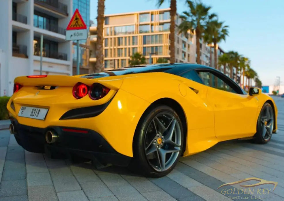 Dubai Airport Transfer - With Ferrari F8 Tributo 2022 - Golden Key Rent Car LLC
